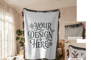 Jacquard Woven Blanket Mockup, an Apparel Mockup by Mockups Studio (Thumbnail 1 of 9)
