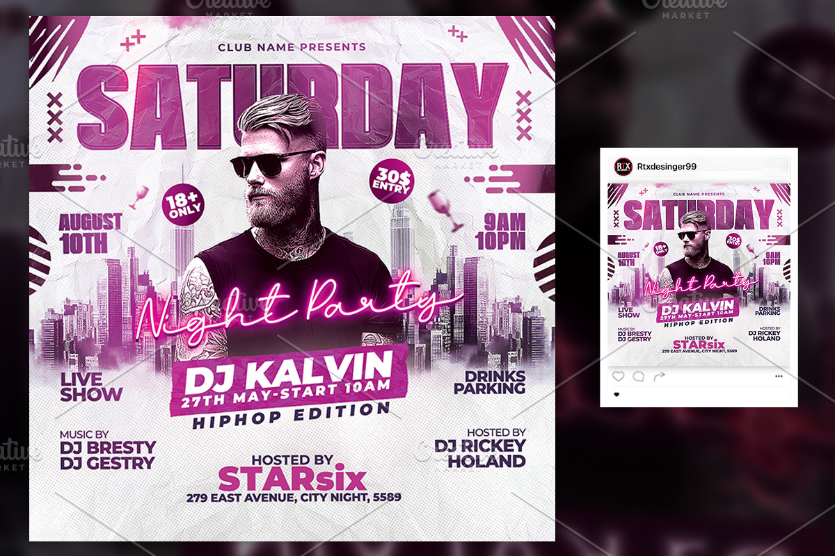 Night Club Flyer Template, a Flyer Template by RTXdesinger99 (Photo 2 of 3)