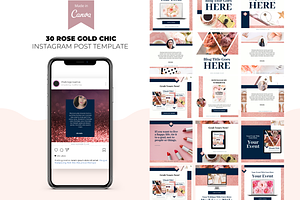 Rose Gold Chic Instagram Template