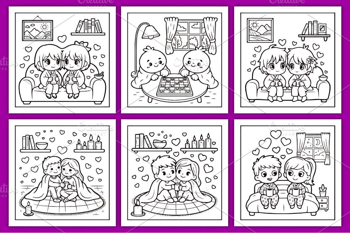 Hygge Love Coloring Pages for Adults, a Seasonal Illustration by Ink Gallery (Photo 4 of 5)