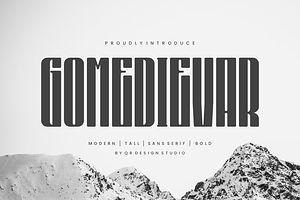 Gomedievar - Tall Font, a Sans Serif Font by QR Design Studio