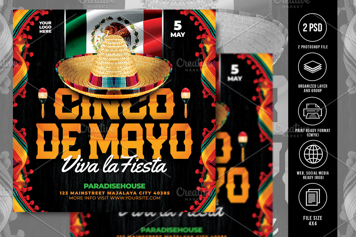 Cinco De Mayo Flyer, a Flyer Template by AyumaDesign (Photo 3 of 3)