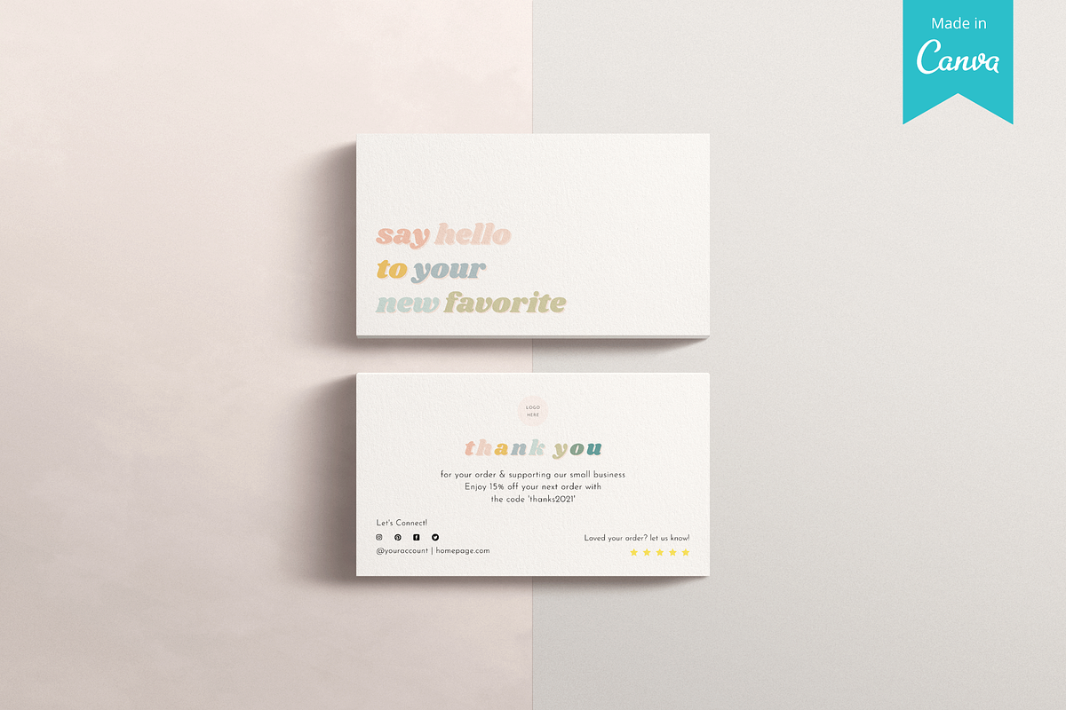 Thank you card for Canva template, a Stationery Template by Hellohastore (Photo 1 of 8)