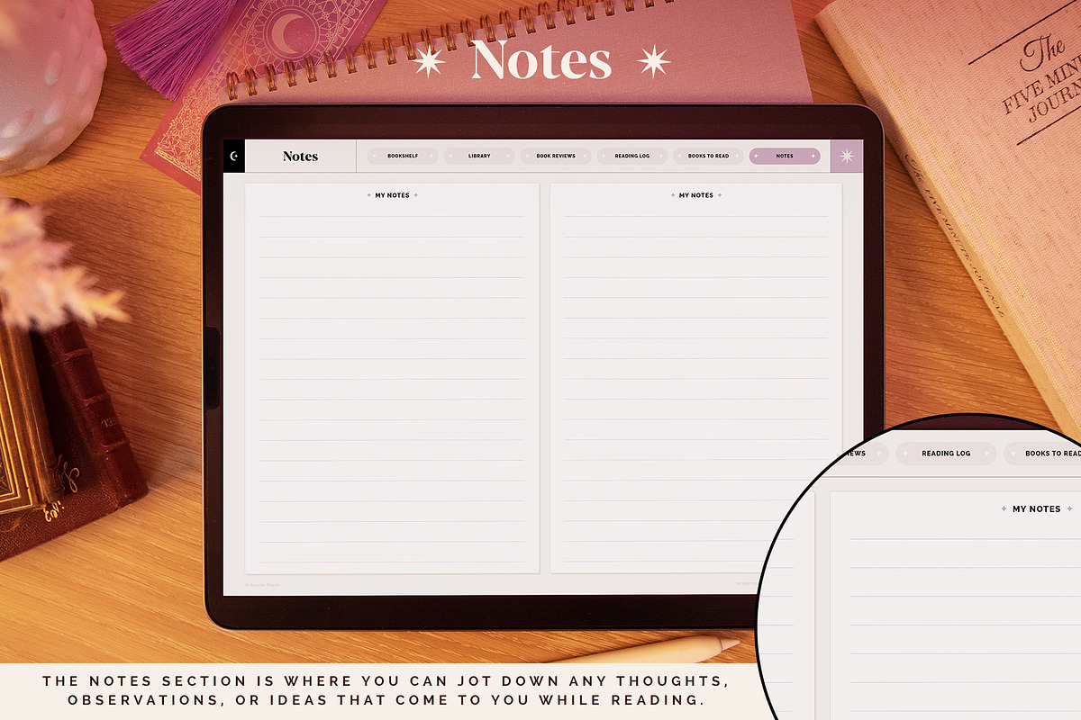 Digital Reading Journal – Purple, a Stationery Template by Aurelie Maron (Photo 8 of 9)