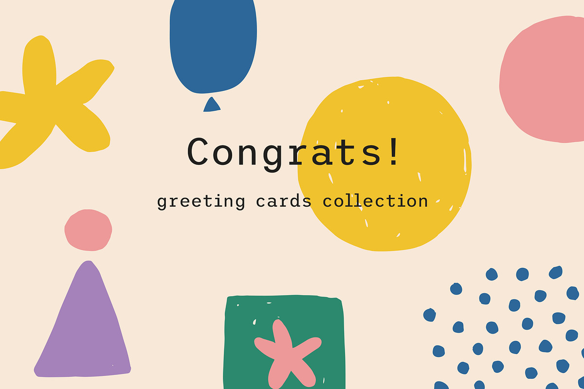 Congrats - Greeting Cards Collection, a Graphic by Bakulina Art (Photo 1 of 17)
