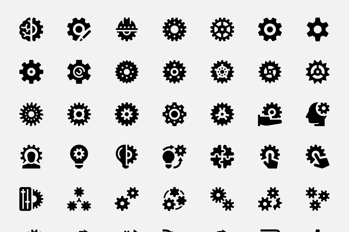 Basicons / Construction / Gears, an Outline Icon by Danil Polshin (Photo 3 of 4)