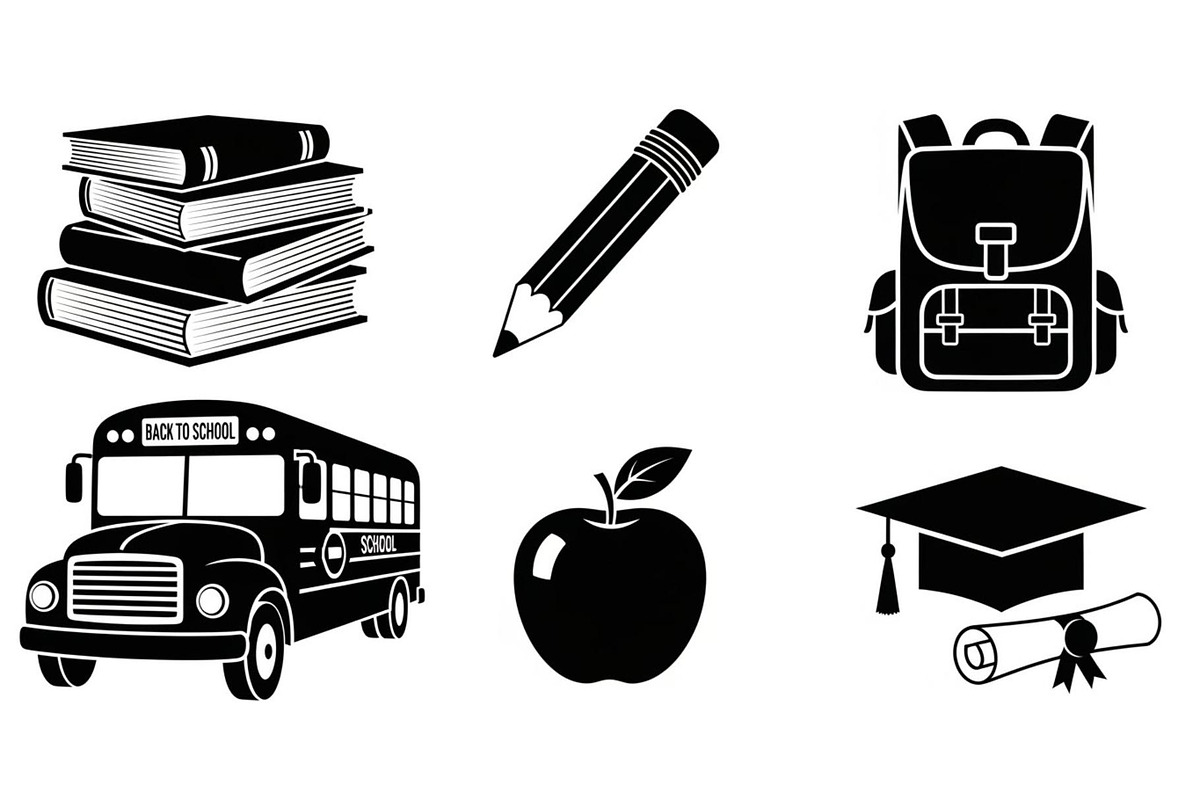 Back To School Silhouette Bundle, an Illustration by Designer_Momina (Photo 7 of 51)