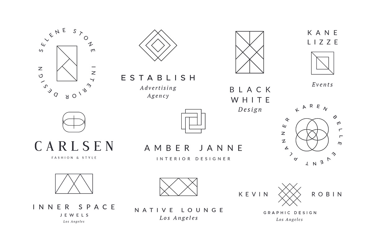 Bundle - Minimal Geometric Logos, a Branding & Logo Template by Davide ...