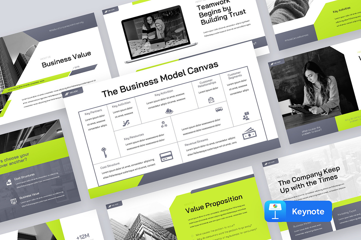 Business Model Canvas Keynote, a Presentation Template by rgbryand