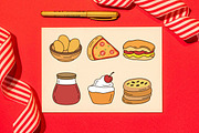 25 Delicious Fast Food with Drink, a Food Illustration by jongcreative (Thumbnail 2 of 5)