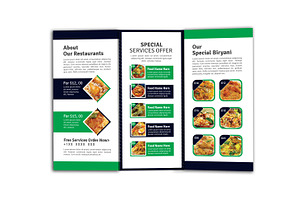 Biryani Food Trifold Templates Menu