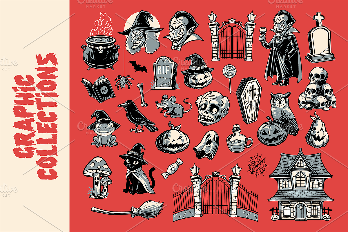 Spooky Halloween Graphic Collections, a Seasonal Illustration by Trape Graphic Studio (Photo 2 of 5)
