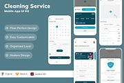 Cleaning Service Mobile App UI Kit, an UI Kit Template by Betush (Thumbnail 1 of 2)