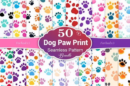 Dog Paw Seamless Pattern, a Pattern Graphic by Forhadx5