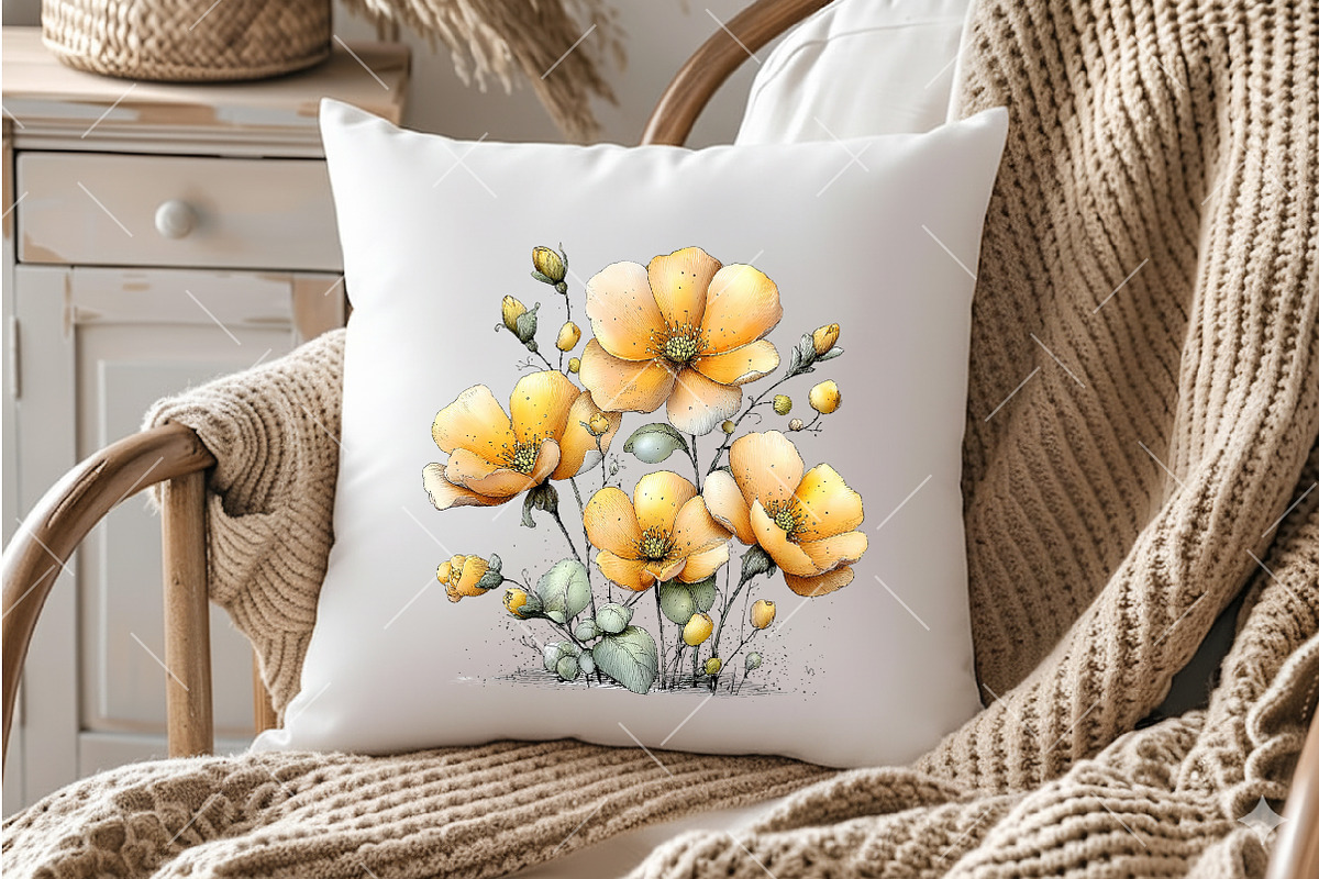 Whimsical Summer Flowers Clipart, an Illustration by OK Design (Photo 5 of 6)