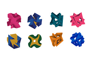 Colorful geometric shapes in a flat, an Illustration by designvectx