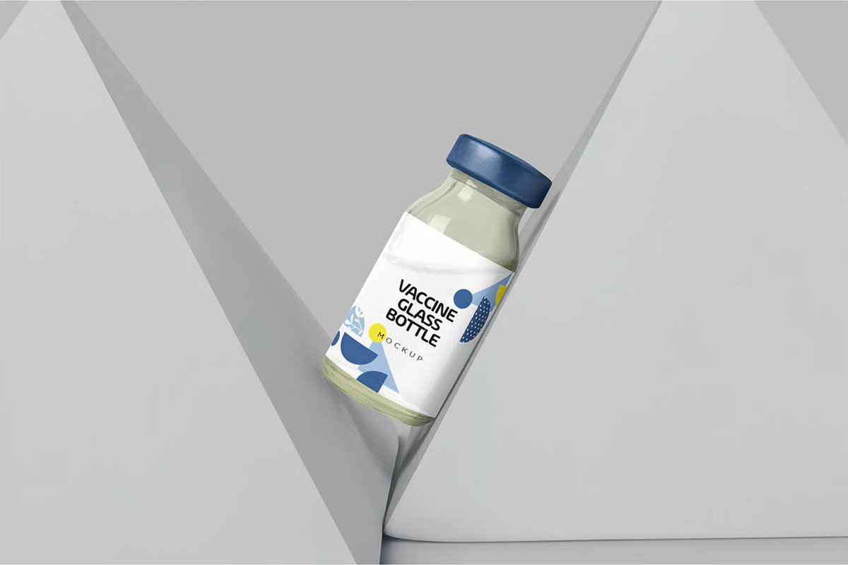 Vaccine Glass Bottle Mockups, a Product Mockup by megostudi0 (Photo 7 of 7)