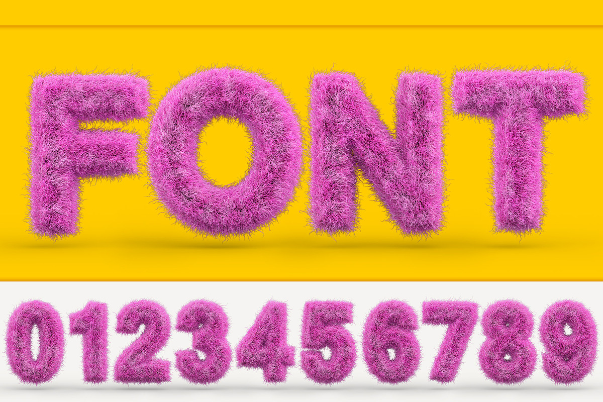 Uppercase fluffy and furry font, a Background Graphic by 3D Graphics Shop (Photo 1 of 3)
