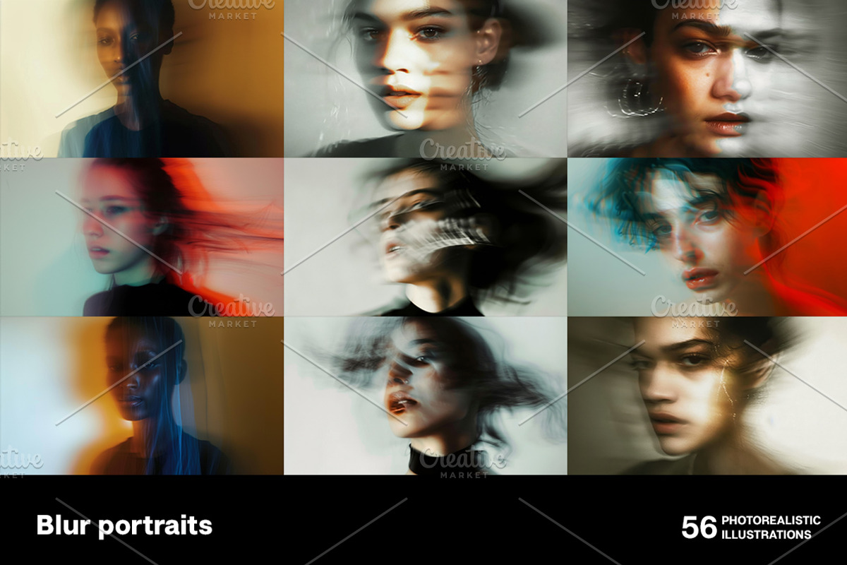 Blur portraits. 56 images, a Person Photo by Handmadefont (Photo 2 of 13)