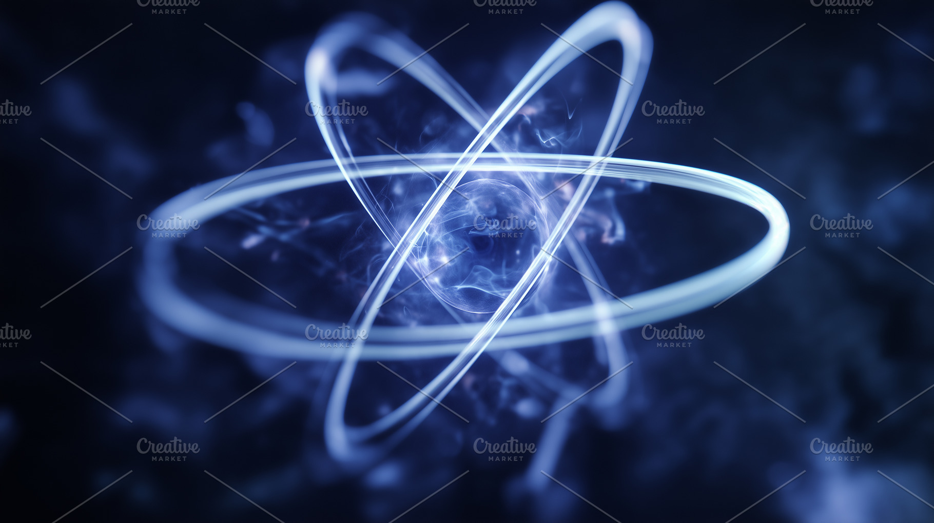 Glowing atom with orbiting electron, a Technology Photo by MistyDay