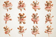 Ballerina Teddy Bear PNG Clipart, a Seasonal Illustration by RobertsArt (Thumbnail 4 of 7)
