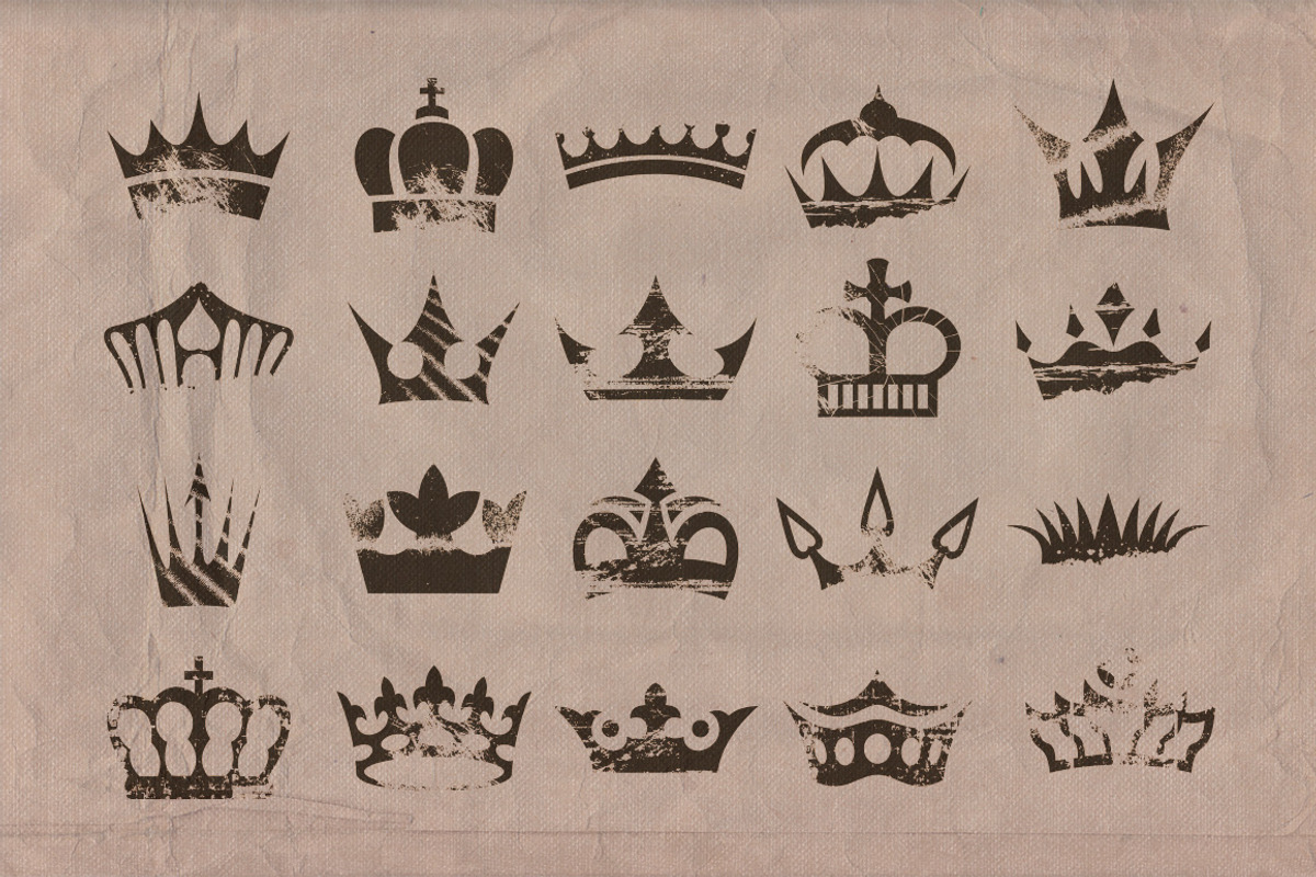 Retro/Vintage shapes - Crowns 2 preview 3