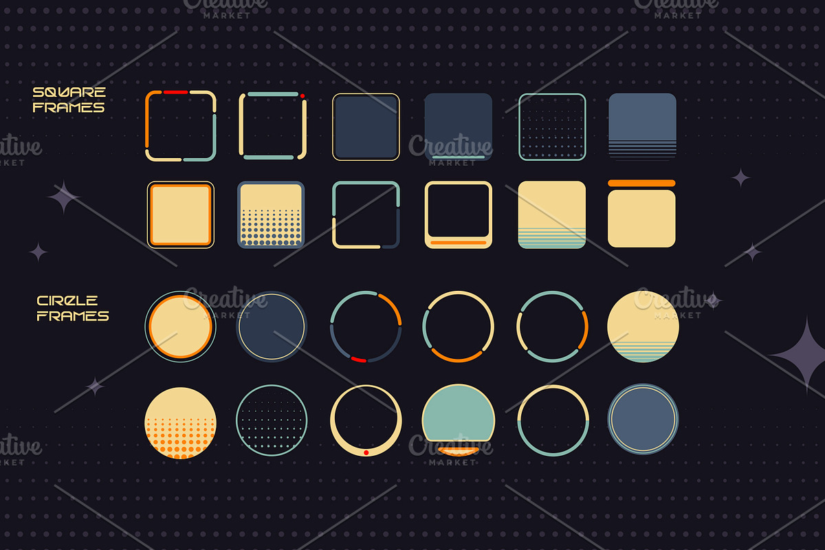 Retro Space UI. Set of 100 elements, an Object Graphic by Olga Ryzychenko (Photo 5 of 10)