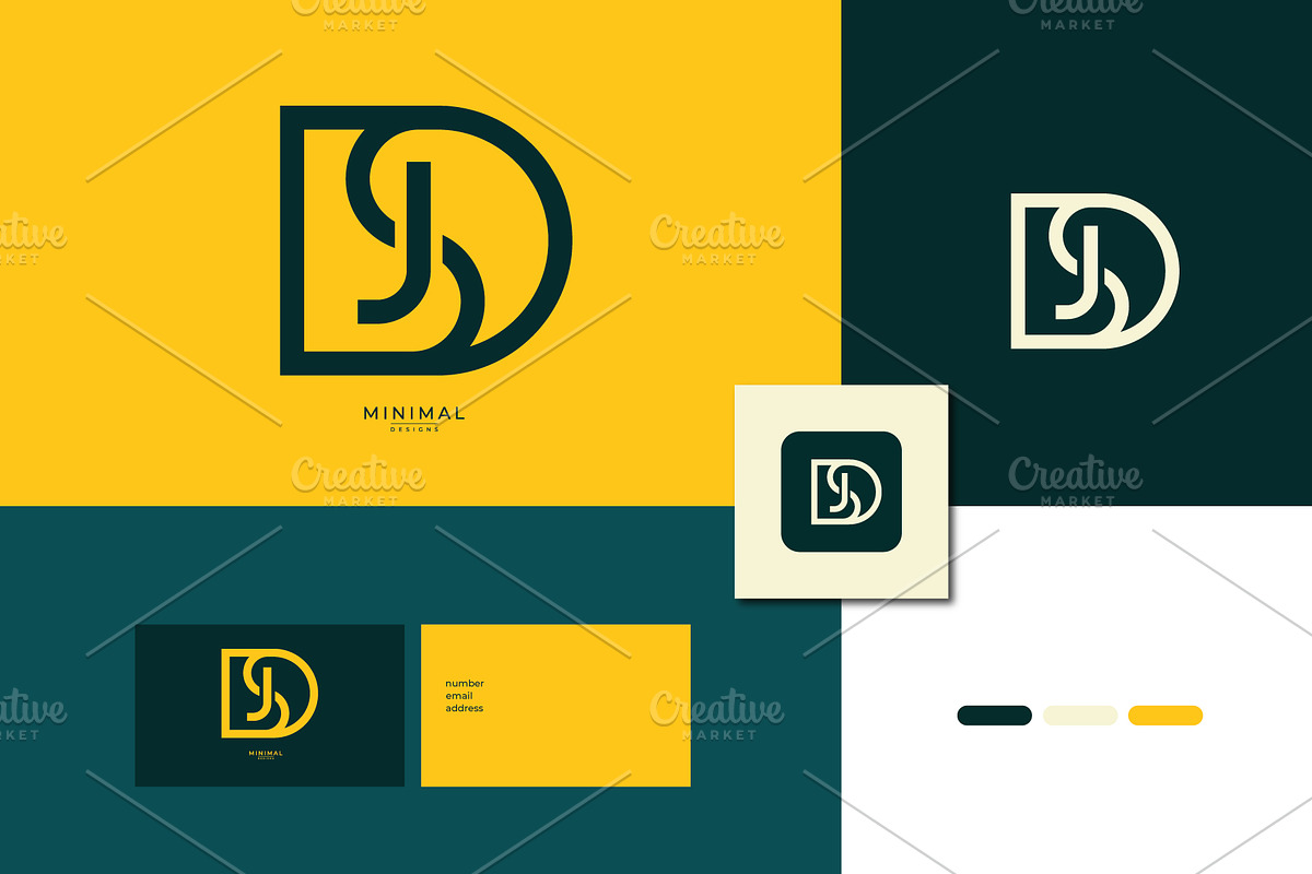 Monogram icon logo DSJ or JSD, a Branding & Logo Template by idesign_4u