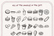 Fast Food Clipart, Burger Doodles, an Object Illustration by The October Creative (Thumbnail 4 of 6)