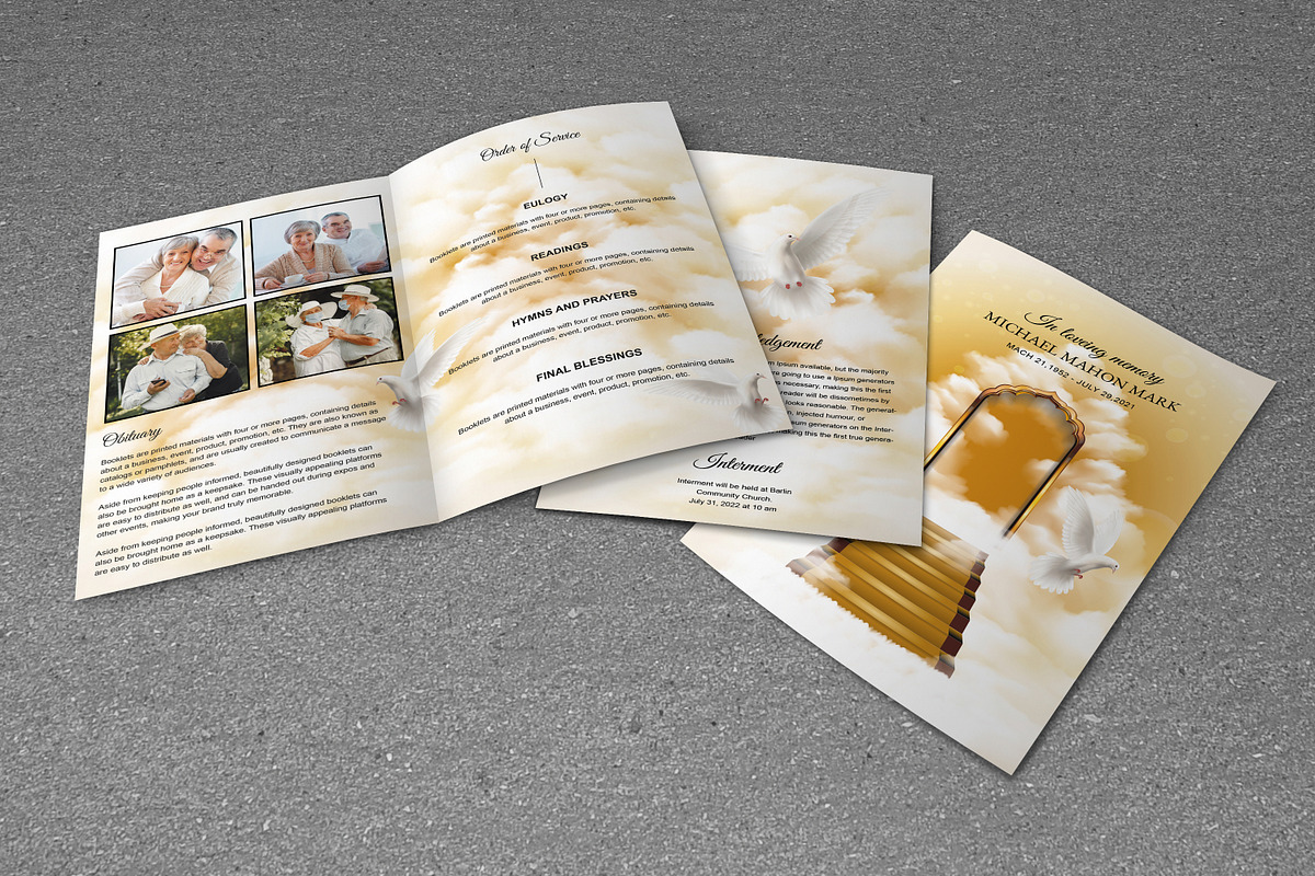 Funeral Program Template HEAVEN GATE, a Brochure Template by Madhabi Studio (Photo 6 of 6)