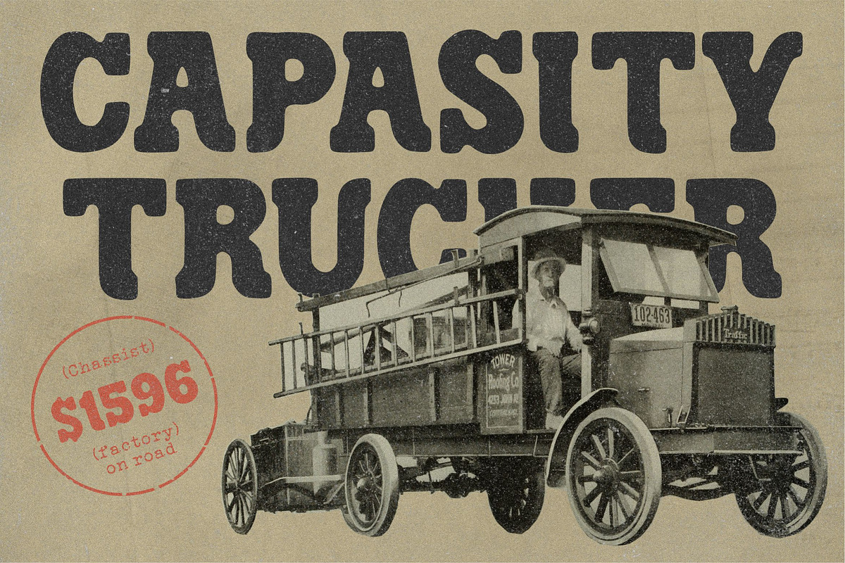 Troops - Vintage Display Font, a Slab Serif Font by Genetype (Photo 5 of 8)