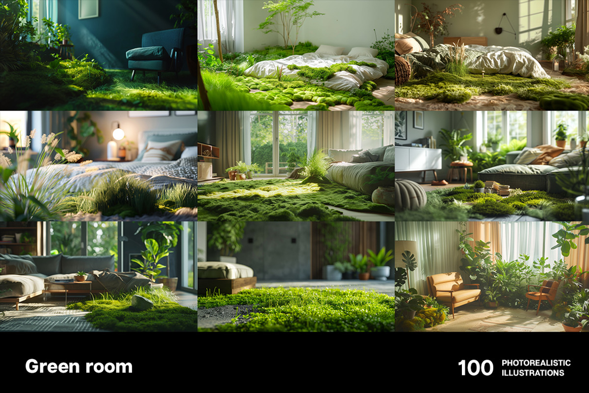 Green rooms. Collection, a Decorative Illustration by Handmadefont (Photo 4 of 14)
