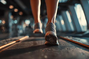 Fitness Gym Treadmill Running Shoes, a Photo by Pixeness Studio