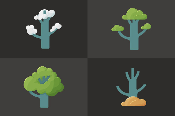 Icon Of A Tree In Different Seasons