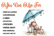 Whimsical Summer Kids Clipart, an Illustration by CreationArt (Thumbnail 4 of 7)