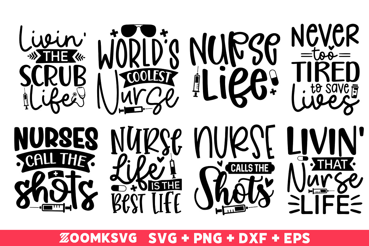 Nurse SVG Bundle 40 Designs, an Illustration by ZoomkSVG (Photo 4 of 7)