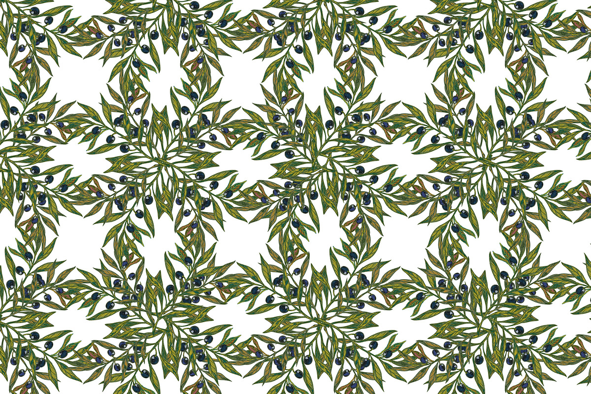 Mediterranean olive branch set, a Pattern Graphic by NayaChu (Photo 5 of 11)