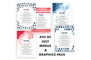 4th Of July Menu Graphics Pack