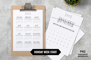 Calendar 2023 A4 Monday Start