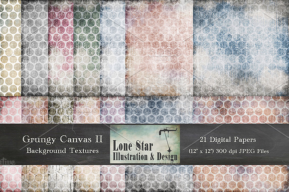 Grungy Canvas Large Dot Textures II preview 6