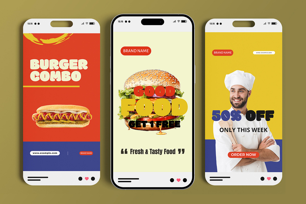 Burger Combo Social Media Story Post, a Social Media Template by MightyDesign (Photo 1 of 6)