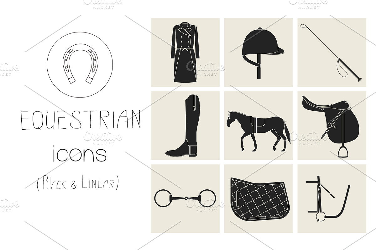 Equestrian icons, an Outline Icon by airdynamic (Photo 1 of 5)