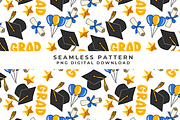 Graduation Seamless PNG, an Illustration by Anca Digital Vibe (Thumbnail 1 of 2)