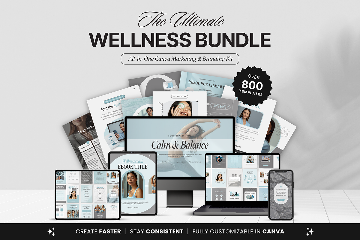 Wellness Coach Social Media Bundle, a Social Media Template by DigiPax (Photo 1 of 15)