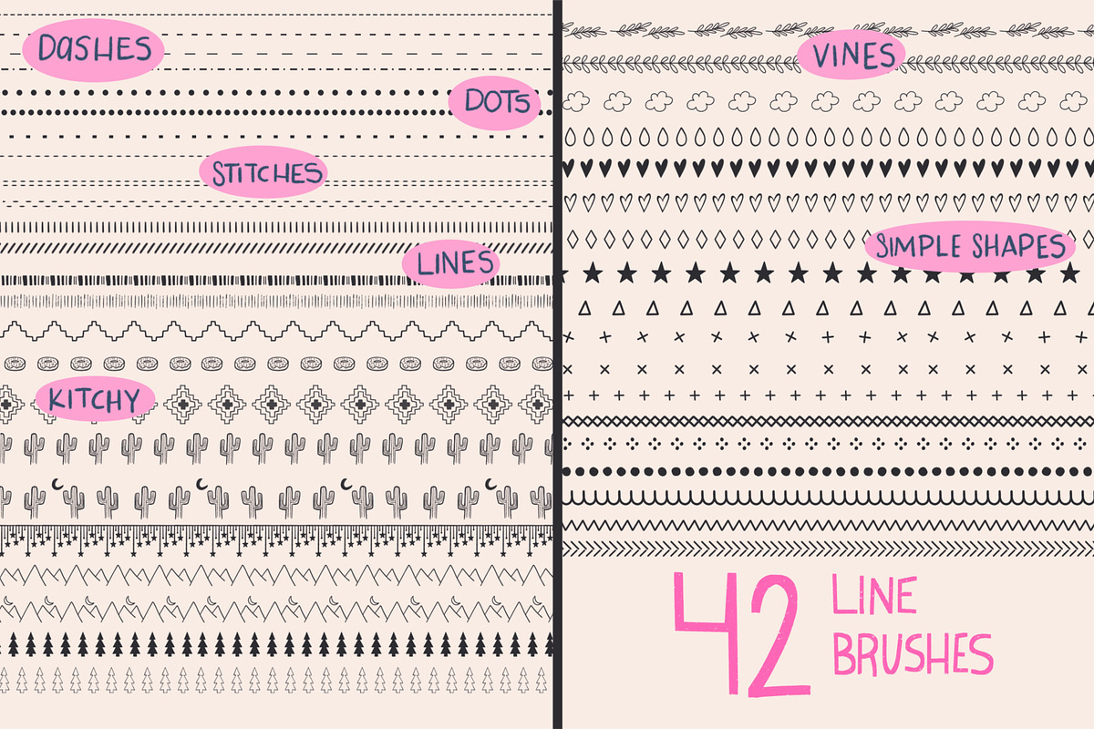 Line Pattern Procreate Brush Set, a Brush Add-On by Sometimes Crafter Studio (Photo 3 of 3)