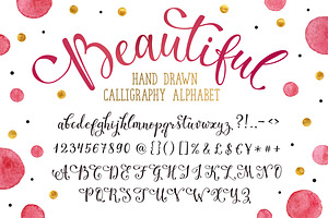 Hand drawn calligraphic alphabet