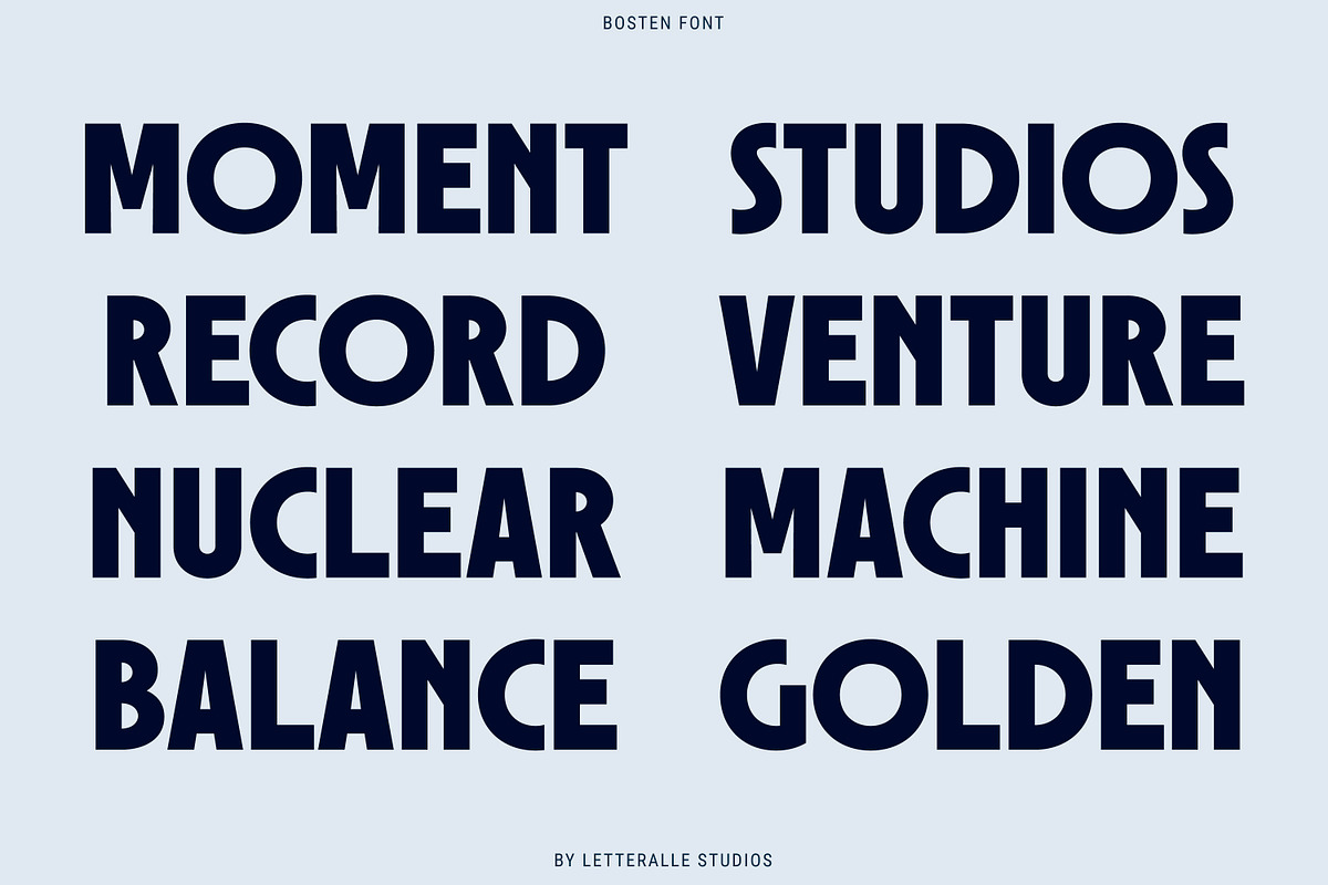 Bosten - Display Font, a Sans Serif Font by Letteralle Studios (Photo 3 of 12)