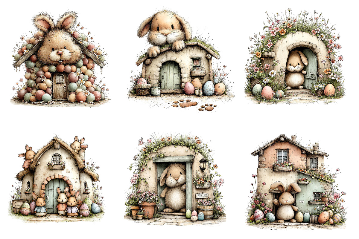Easter Bunny House Clipart, an Illustration by Dream Creation (Photo 3 of 6)