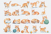 Watercolor Orange Cat Clipart, an Animal Illustration by Crafts of The Moon (Thumbnail 3 of 4)
