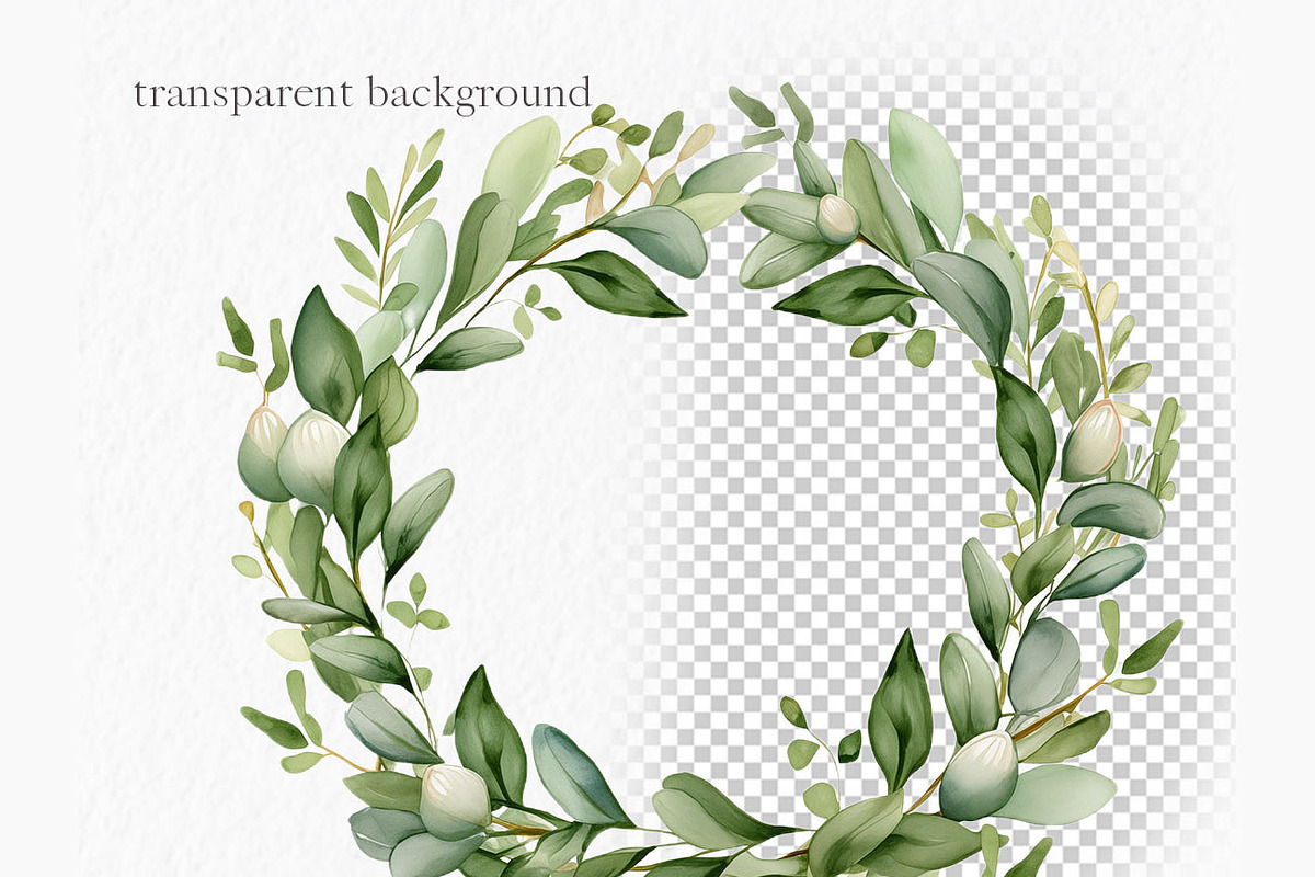 Watercolor greenery clipart, an Object Graphic by MyLittleMeow (Photo 8 of 8)